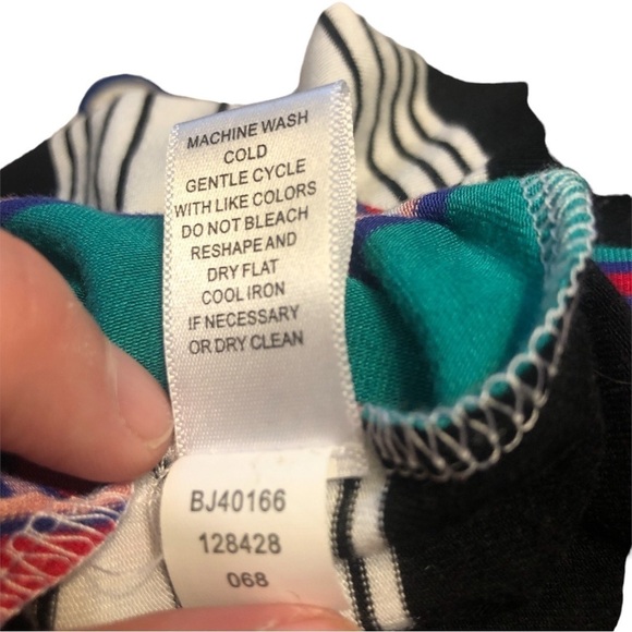 Spense Multi-Striped Sleeveless Maxi Ruched Side Summer Beachy Leisure Dress L - Picture 10 of 10